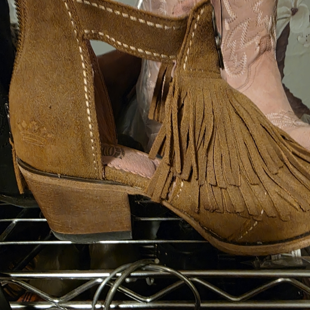 Lane Gypsy Tan Fringed Ankle Booties